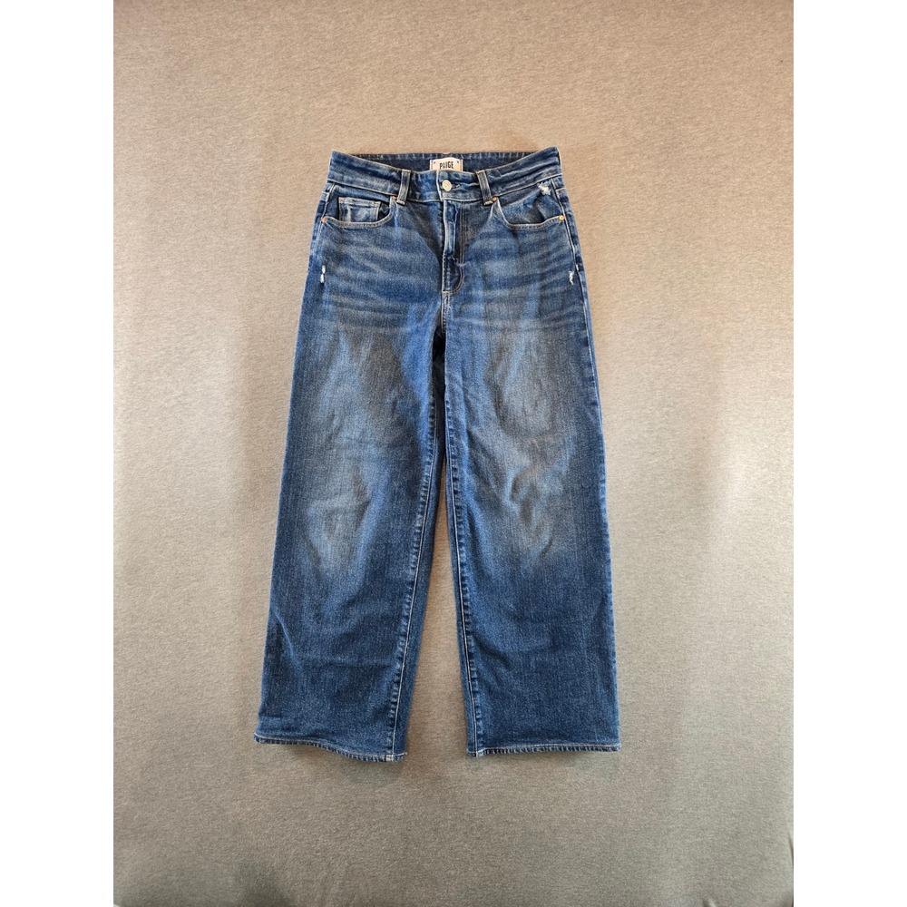 Paige Sasha Jeans Womens 28 Blue Wide Leg High Rise Distressed Baggy Skater